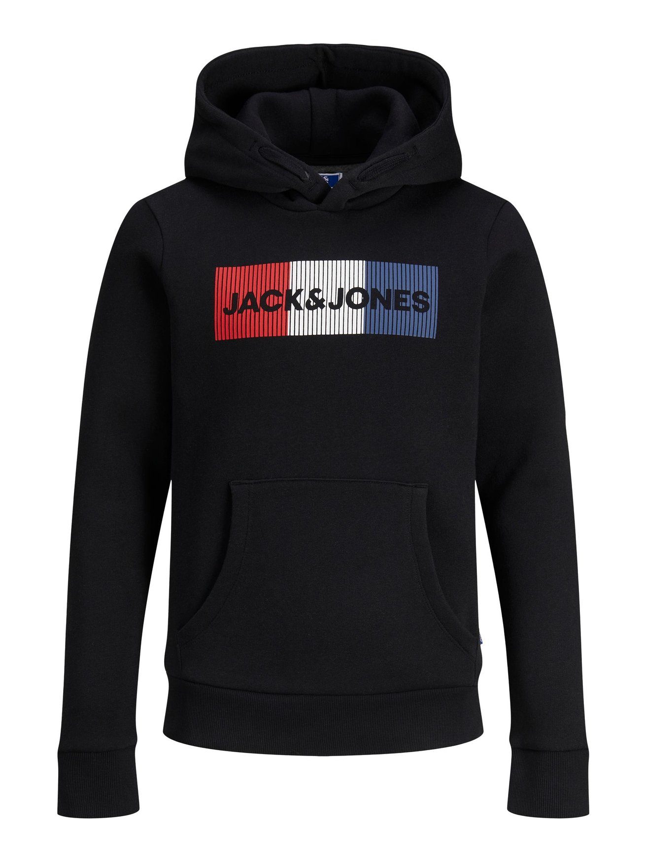 Jack & Hoodie Kapuzen Schwarz JJECORP in Jones Pullover Sweater 6502 Logo Hoodie