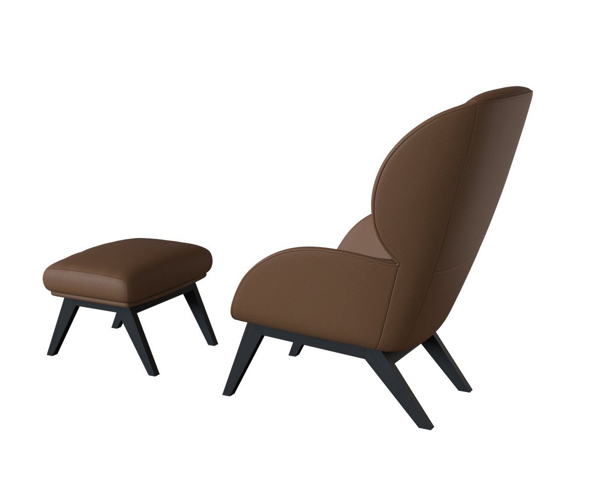 FLEXLUX Ohrensessel Adria Designsessel, Loungesessel, Stil & Komfort, organische Form, Fuß Holz schwarz