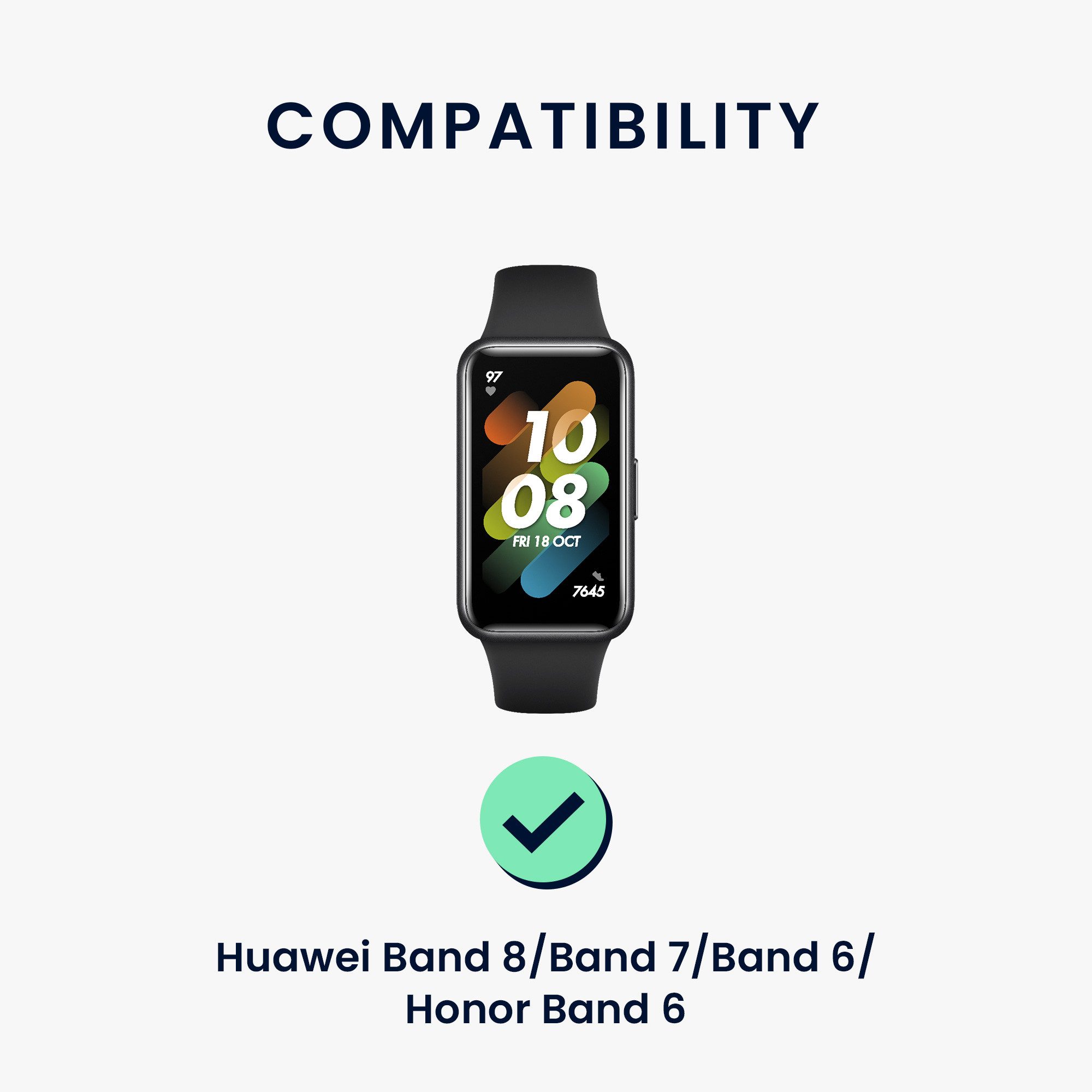 kwmobile Sportarmband für Huawei Band 9 / Band 8 7 6 Pro / Honor Band 7 6 Smartwatch, 1-tlg., Armband TPU Silikon Fitnesstracker
