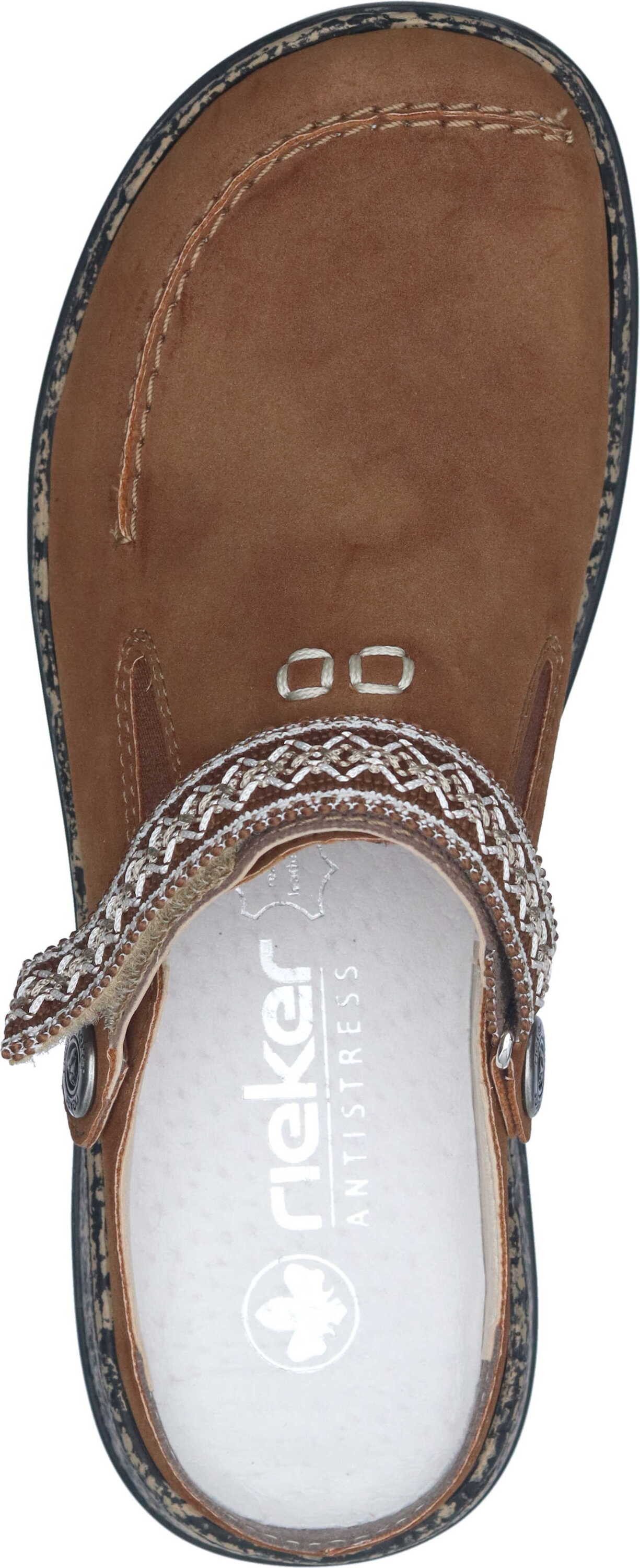 Rieker Pantoletten Pantolette aus strapazierfähigem Synthetik