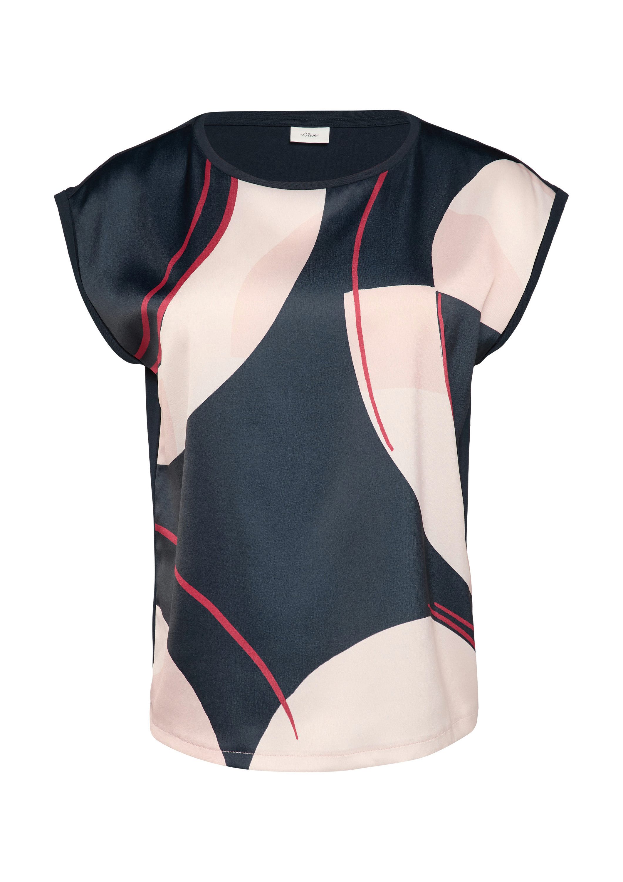 s.Oliver Kurzarmshirt T-Shirt Ärmelloses Shirt im Fabricmix günstig online kaufen