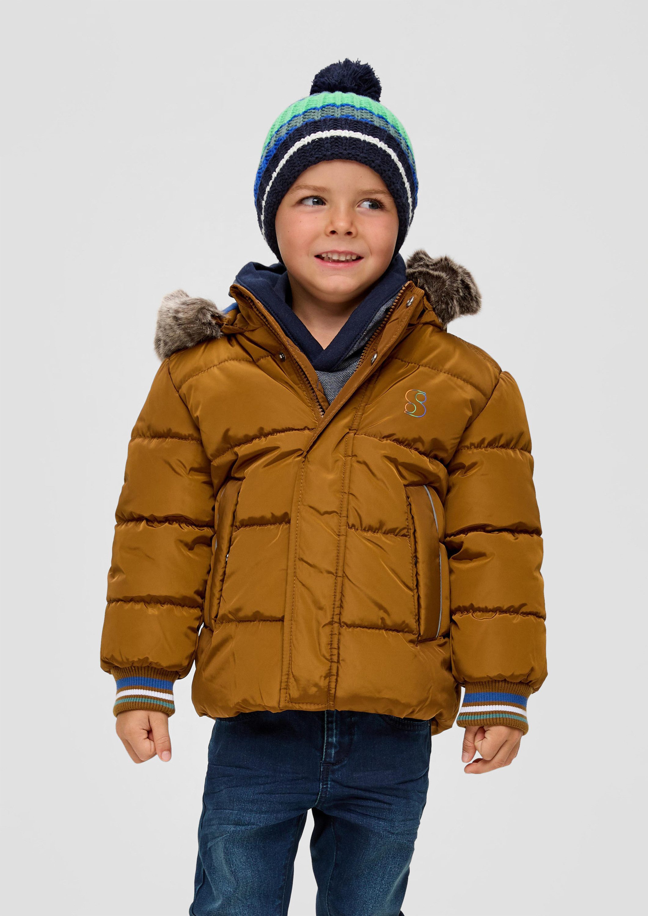 s.Oliver Strickmütze Mütze Strickmütze mit Pompom