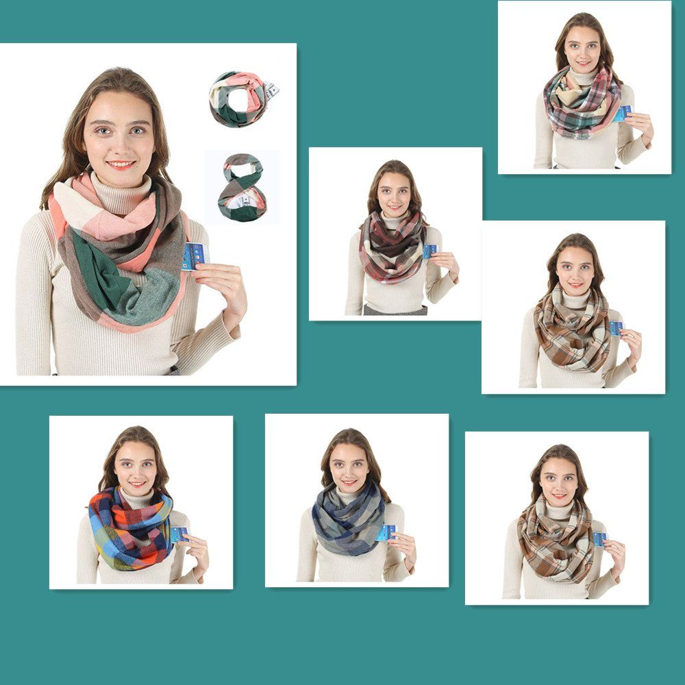 XDeer Schal Damen Schal,kuschelweich Schal für Loop, Halstuch Farben Frauen Damen Geschenk in Karo,Winter brown verschiedenen