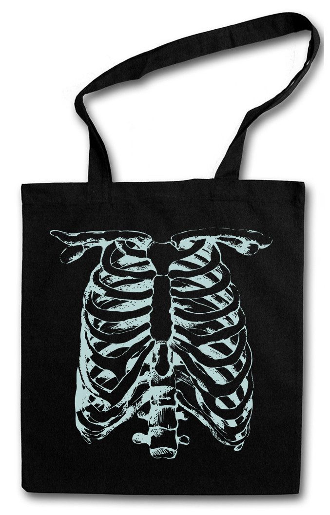 Beuteltasche Skeleton II Stofftasche Bones Knochen Skelett Halloween Karneval