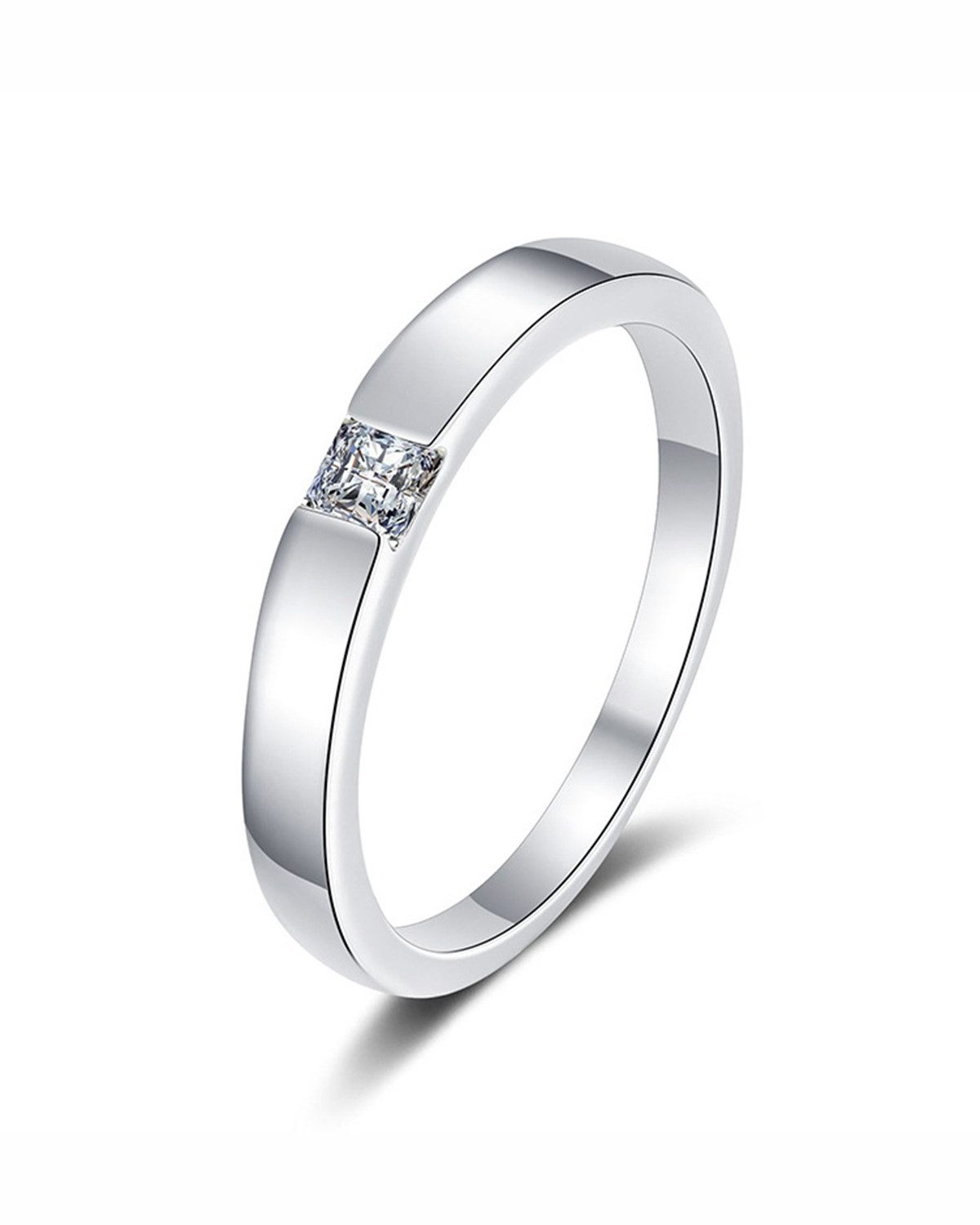 Staufergold Verlobungsring Ring Klarversprechen minimalistischer Solitär Silber 6