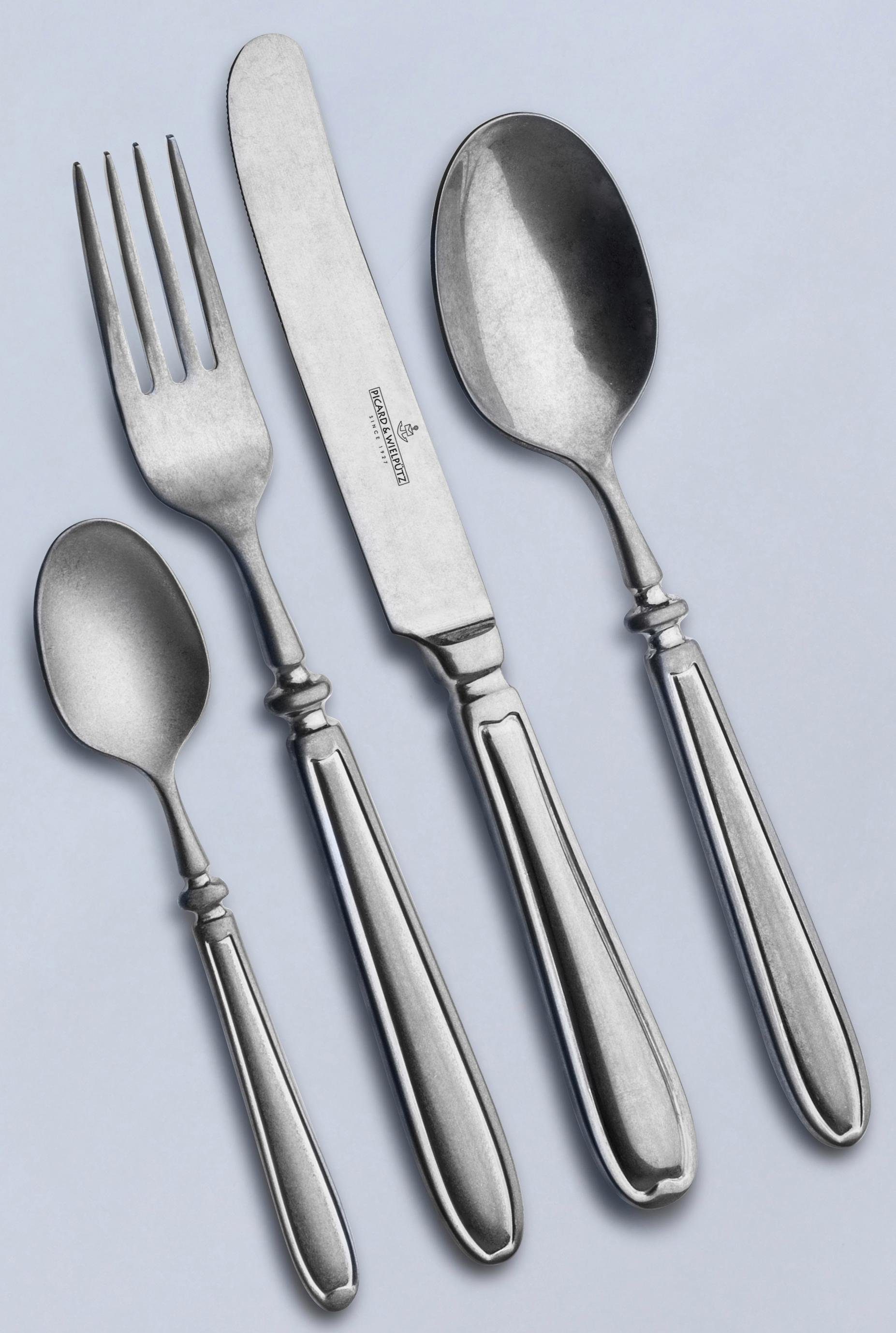 Picard & Wielpütz Solingen Besteck-Set Landhaus (24-tlg), 6 Personen, Chromnickelstahl 18/10, Vintage-Look-stone-washed
