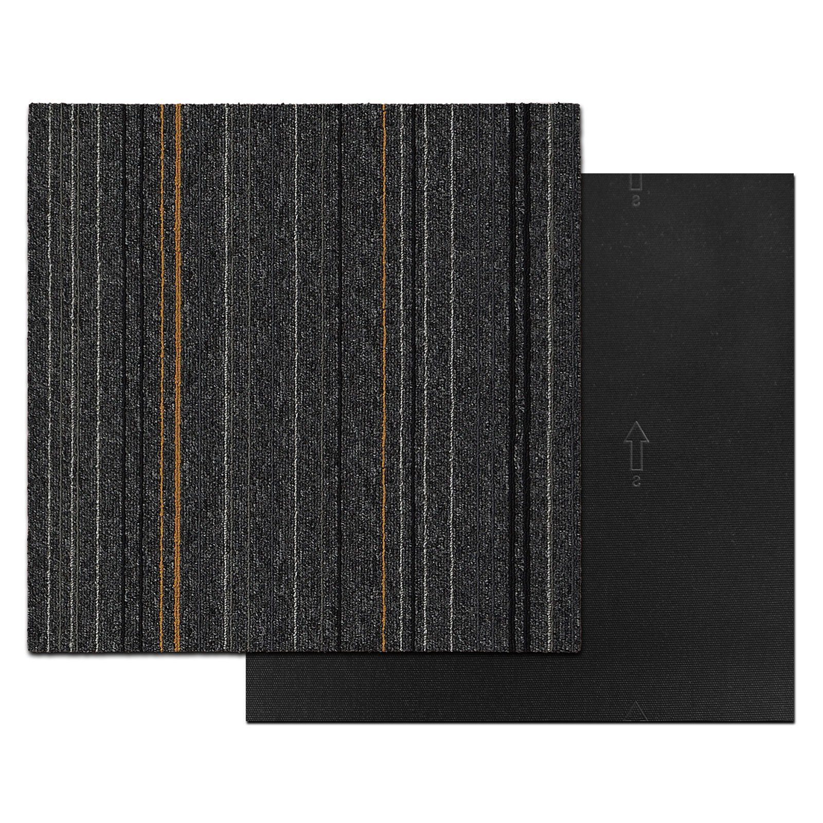 casa pura Teppichfliese Warsaw, Bodenschutz, Erhältlich in 5 Farben, 50 x 50 cm, Quadratisch, Höhe: 6 mm, Selbstliegend