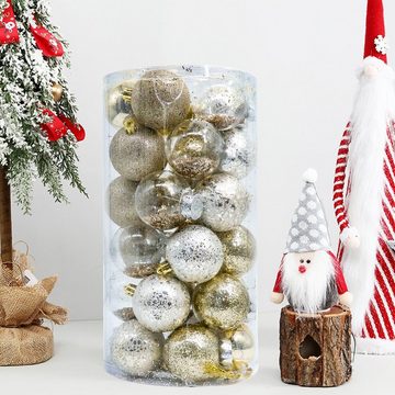 CALIYO Weihnachtsbaumkugel 30 Stücke Weihnachtsbaumschmuck-Set Recycling (30 St), mit Gemälde & funkelndem Weihnachtsbaumschmuck als Thema