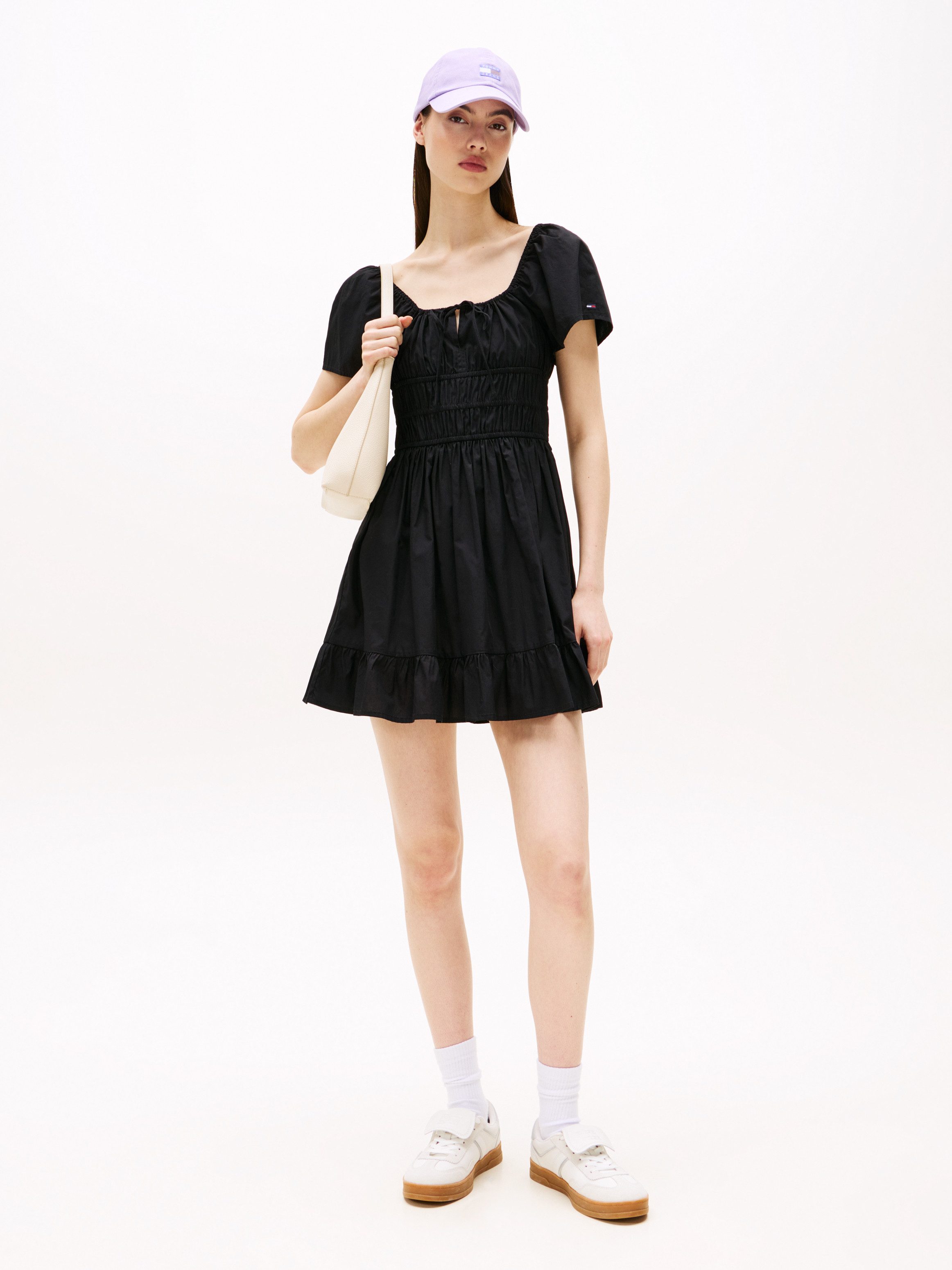 Tommy Jeans Minikleid TJW ROUCHE MINI POPLIN DRESS EXT günstig online kaufen
