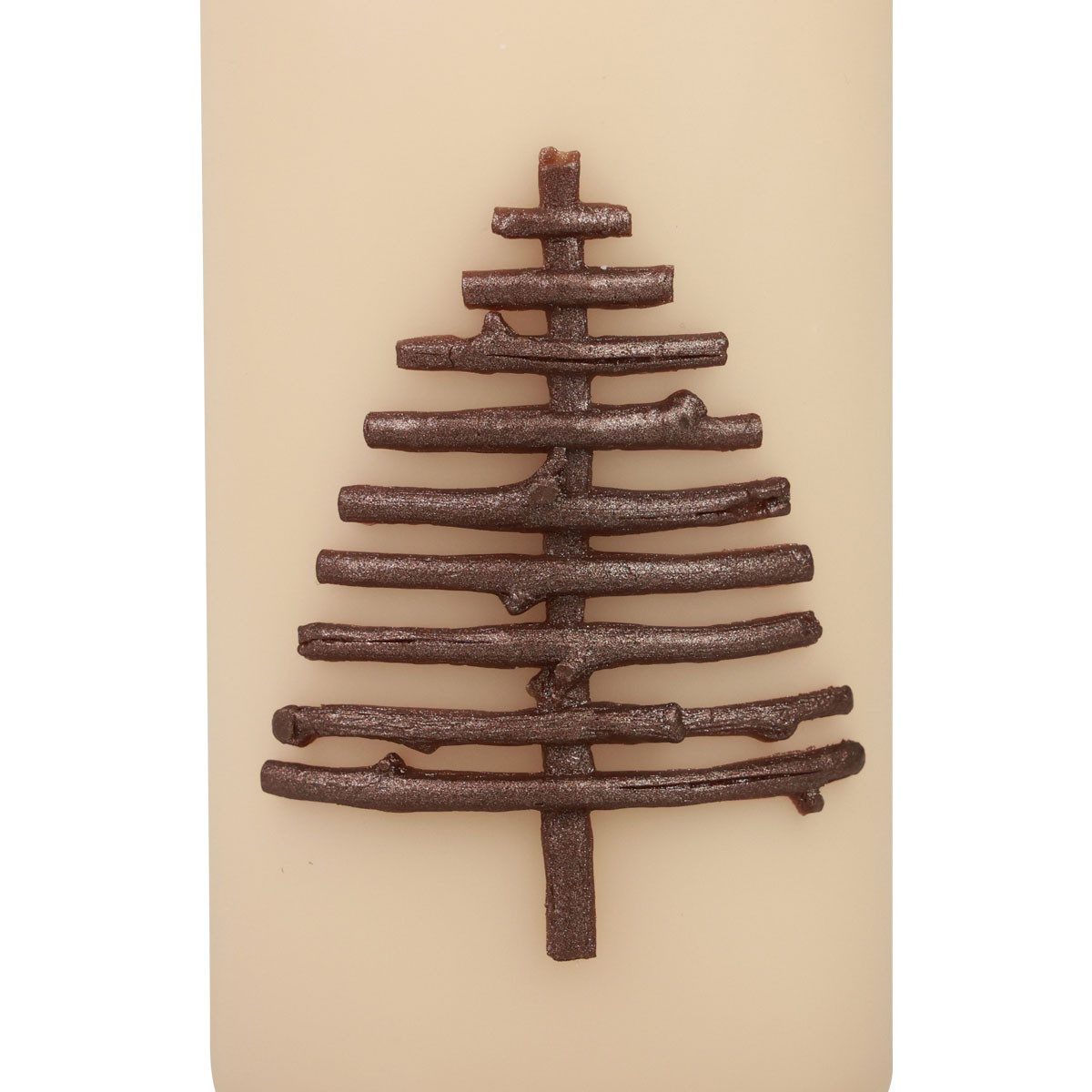 Wiedemann Kerzen Stumpenkerze Elegante Weihnachtskerze mit Tannenbaum-Motiv für
