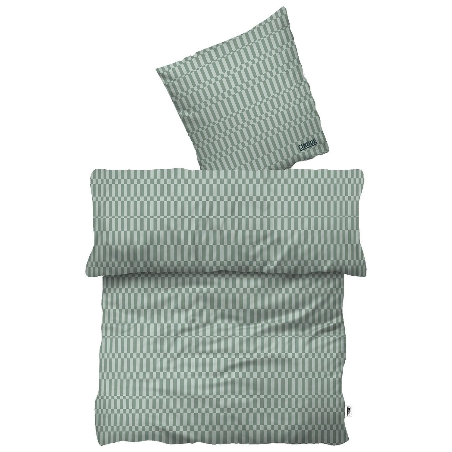 Cinque Постельное белье LINE, Grün, 200 x 200 cm, Reißverschluss, Satin, 100% Baumwolle