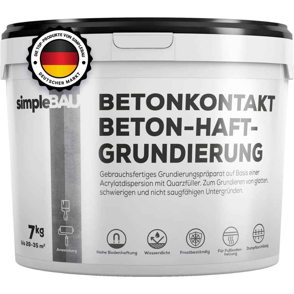simpleBAU Haftgrund Betonkontakt Grundierung 7 kg – Haftgrundierung für Beton