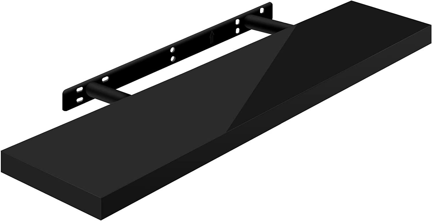 Woltu Wandregal, 1-tlg., Volato freischwebend Schweberegal Holz Board Schwarz