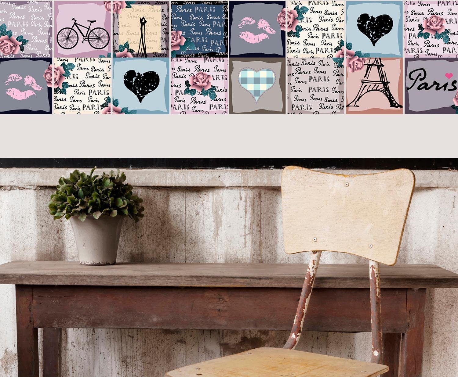 queence Fliesenaufkleber Paris (12 St), Stickerfliesen, selbstklebend, Stic günstig online kaufen