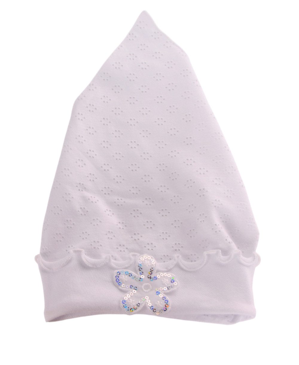 La Bortini Kopftuch Baby Stirnband Kopftuch Kopfbedeckeung für Mädchen Mütze weiß, elastisch, weich, auch für Taufe perfekt geeignet