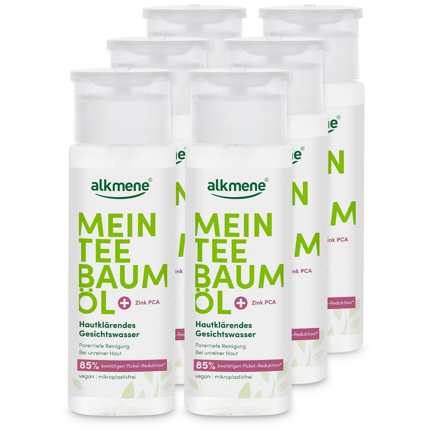 alkmene Gesichtswasser 6x Gesichtswasser - Pickel Reduktion 85% bestätigt - Gesichtsreinigung, 6-tlg.