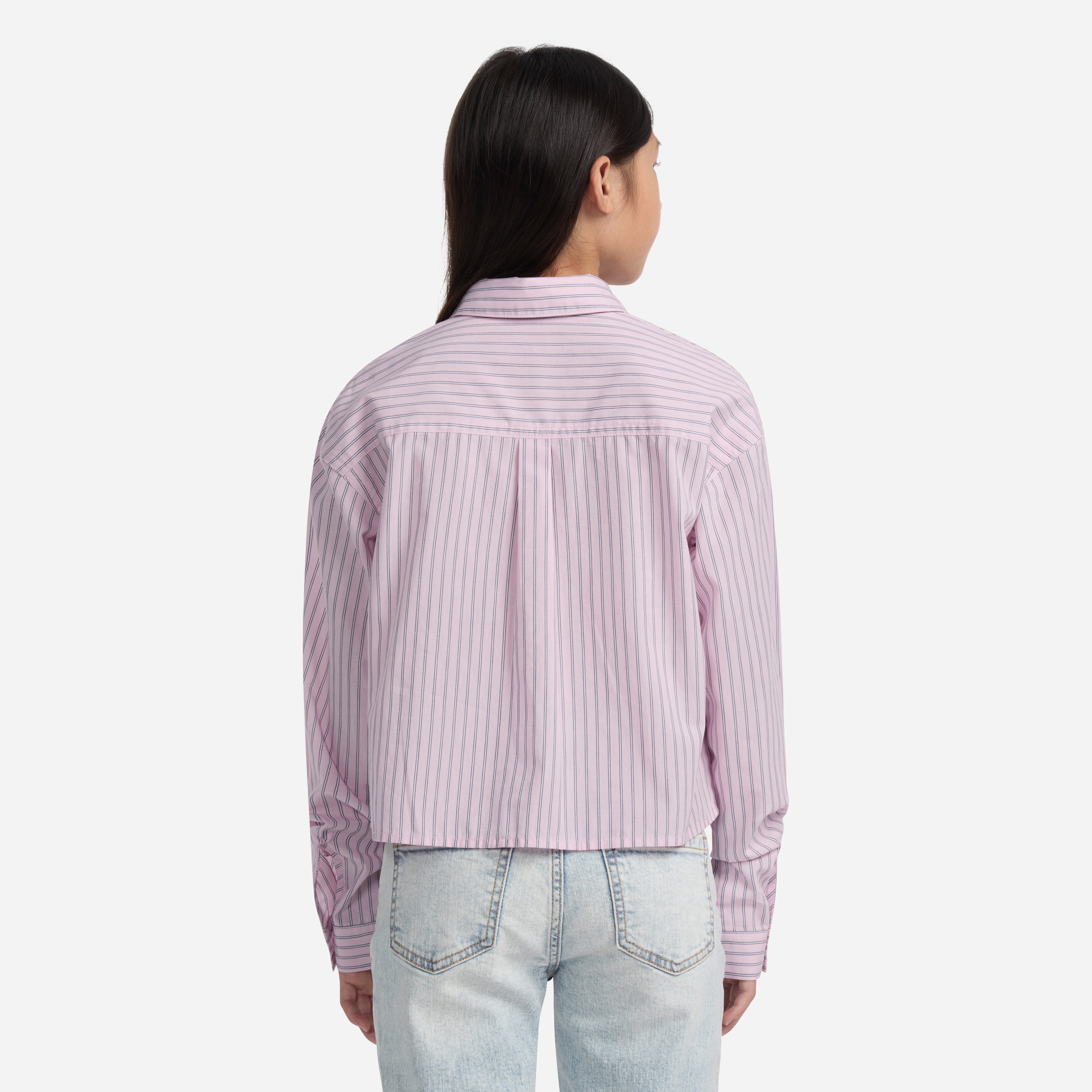 Abercrombie Kids Hemdbluse BUTTON FRONT BOXY SHIRT kurz und mit feinen Streifen, for girls – Bild 2 von 5