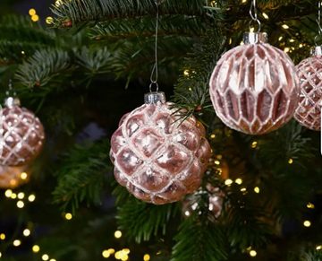 Taschen4life Weihnachtsbaumkugel Christbaumkugeln aus Glas im antik Landhaus Stil, 12 teiliges Set, 8x8x8cm, Advent und Weihnachten Deko
