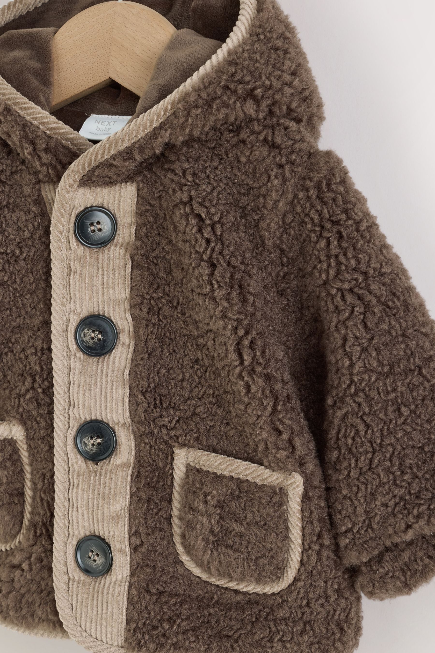 Next Kapuzenfleecejacke Baby Borg-Kapuzenjacke mit Fleecefutter (1-St) – Bild 3 von 5