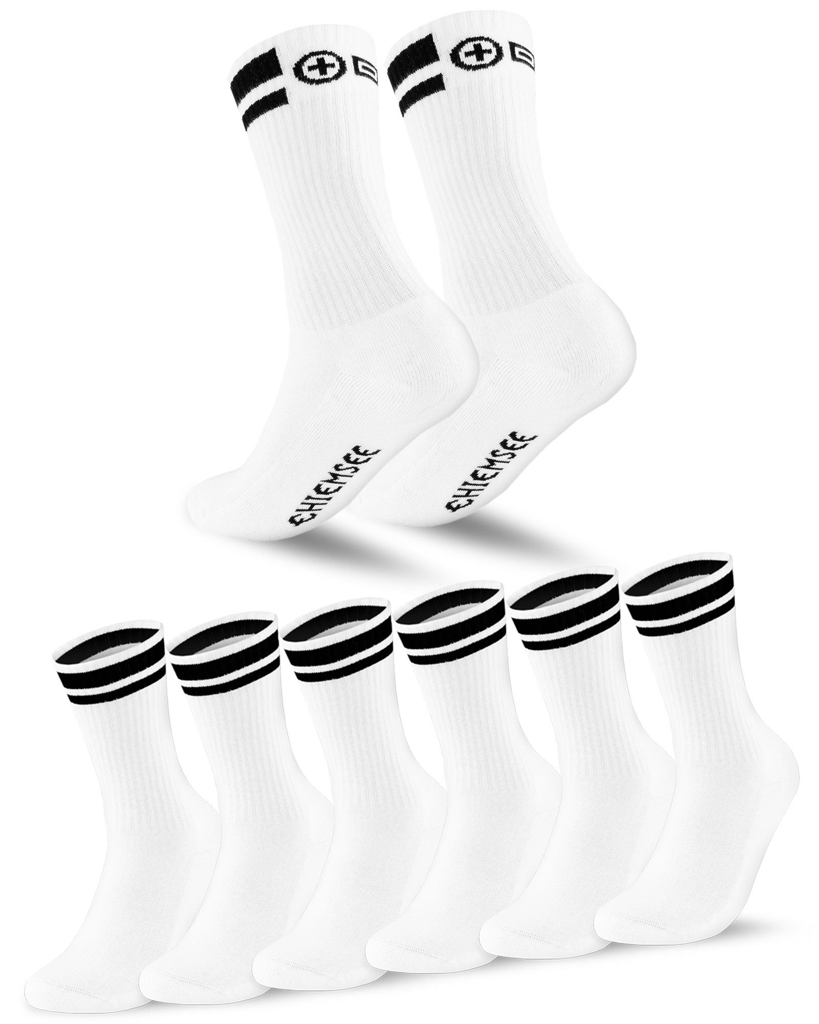 Chiemsee Tennissocken Sportsocken Damen und Herren 6 Paar Crew Socken elastischer Komfortbund und flache Zehennaht