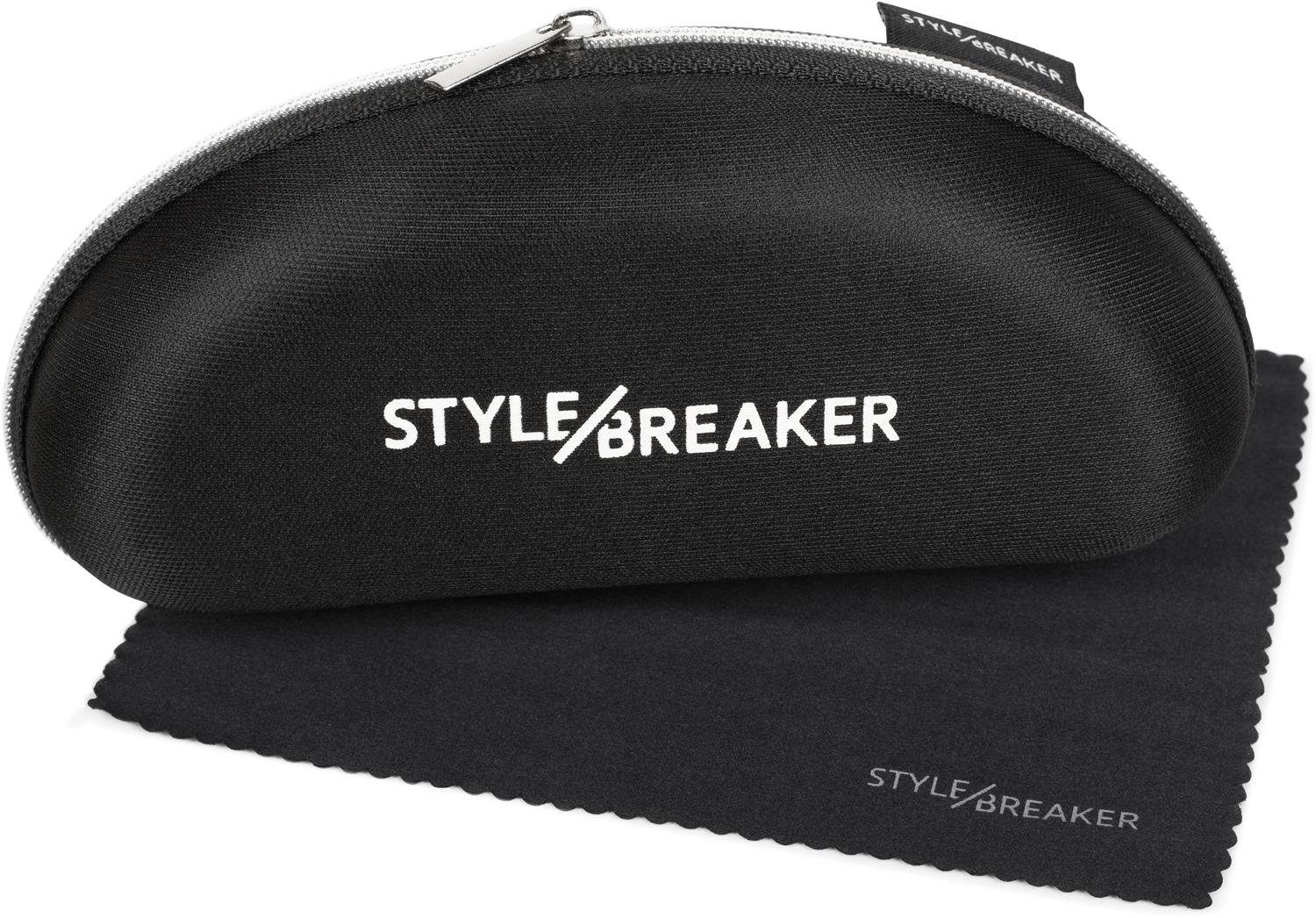 styleBREAKER Brillenetui Brillenetui mit Reißverschluss und Putztuch