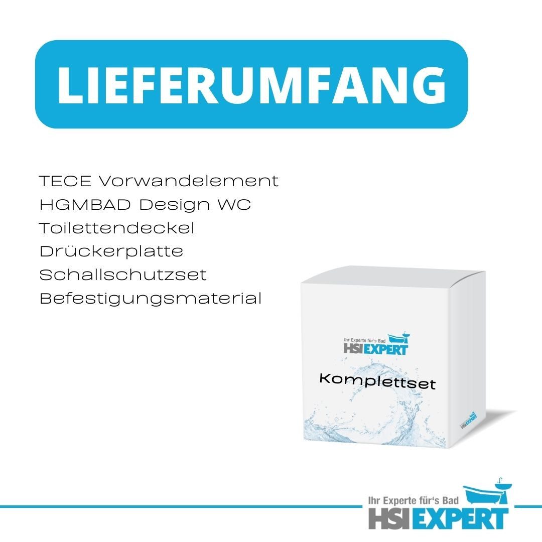 TECE Vorwandelement WC TECE Spülkasten WC inkl. Sitz Betätigungsplatte, Spar-Set