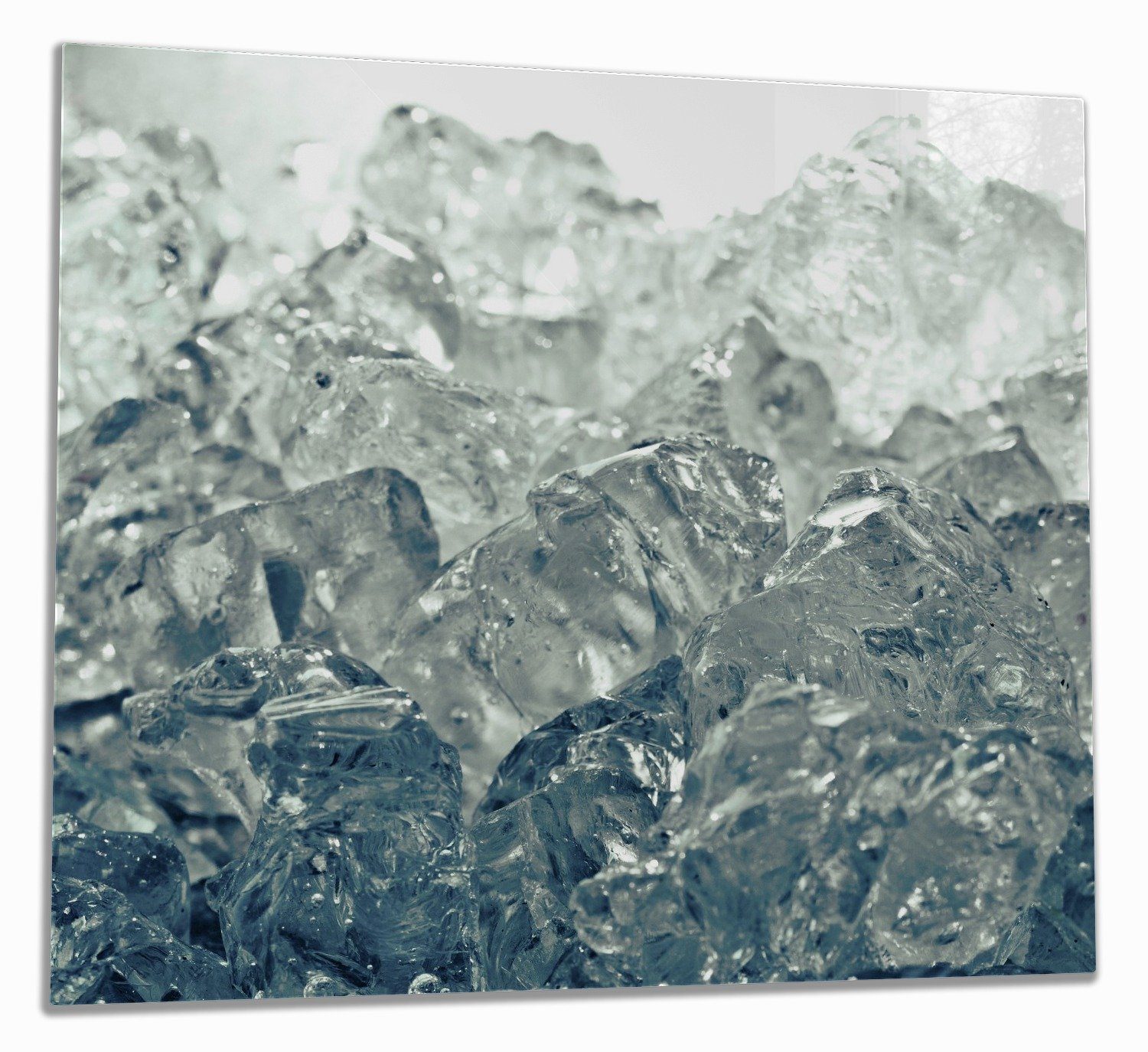 (Glasplatte, inkl. 5mm verschiedene tlg., Noppen), 1 in Leuchtendes Eis Wallario ESG-Sicherheitsglas, Herd-Abdeckplatte Größen blau-grau,