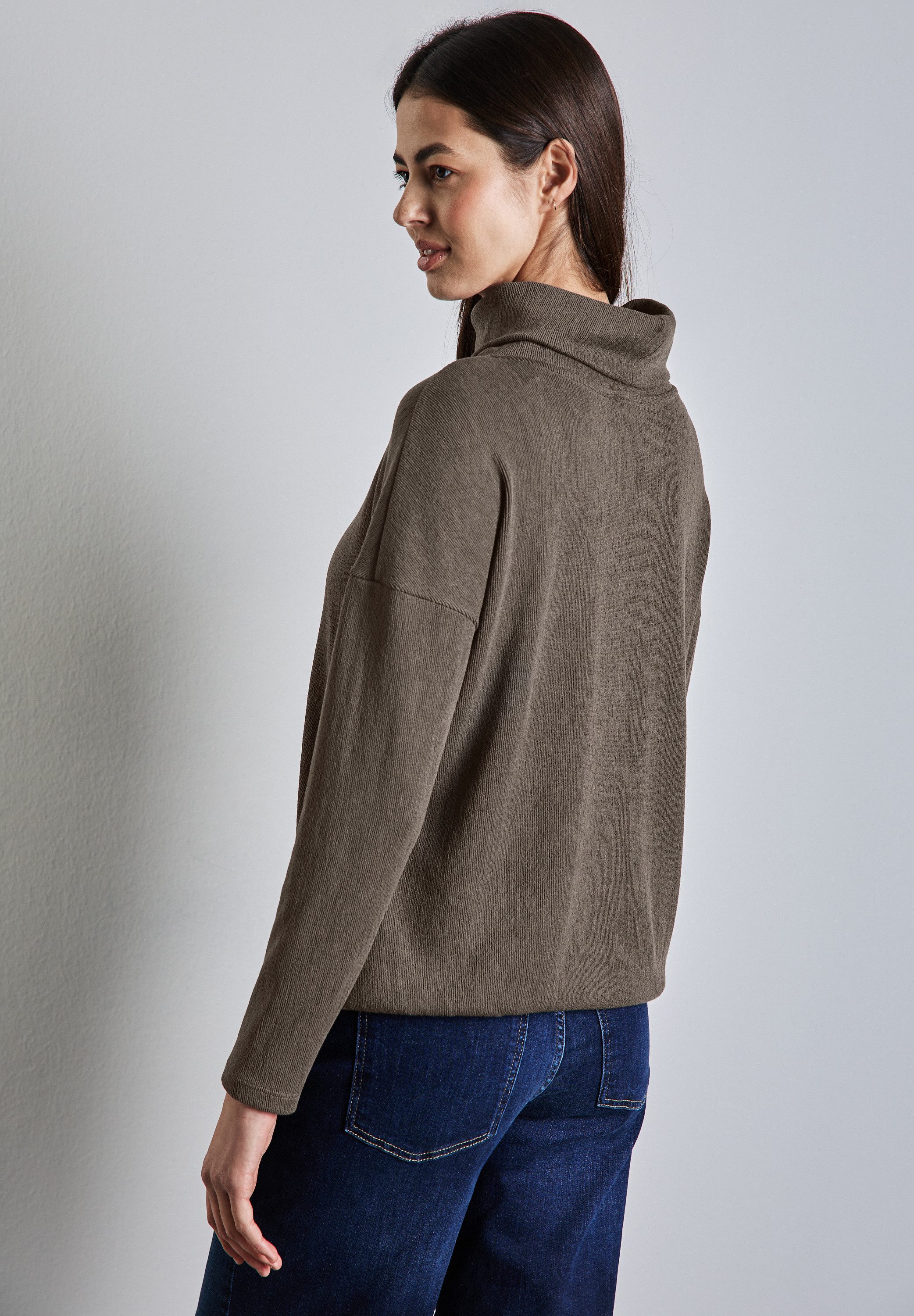 STREET ONE Rollkragenpullover mit Struktur günstig online kaufen
