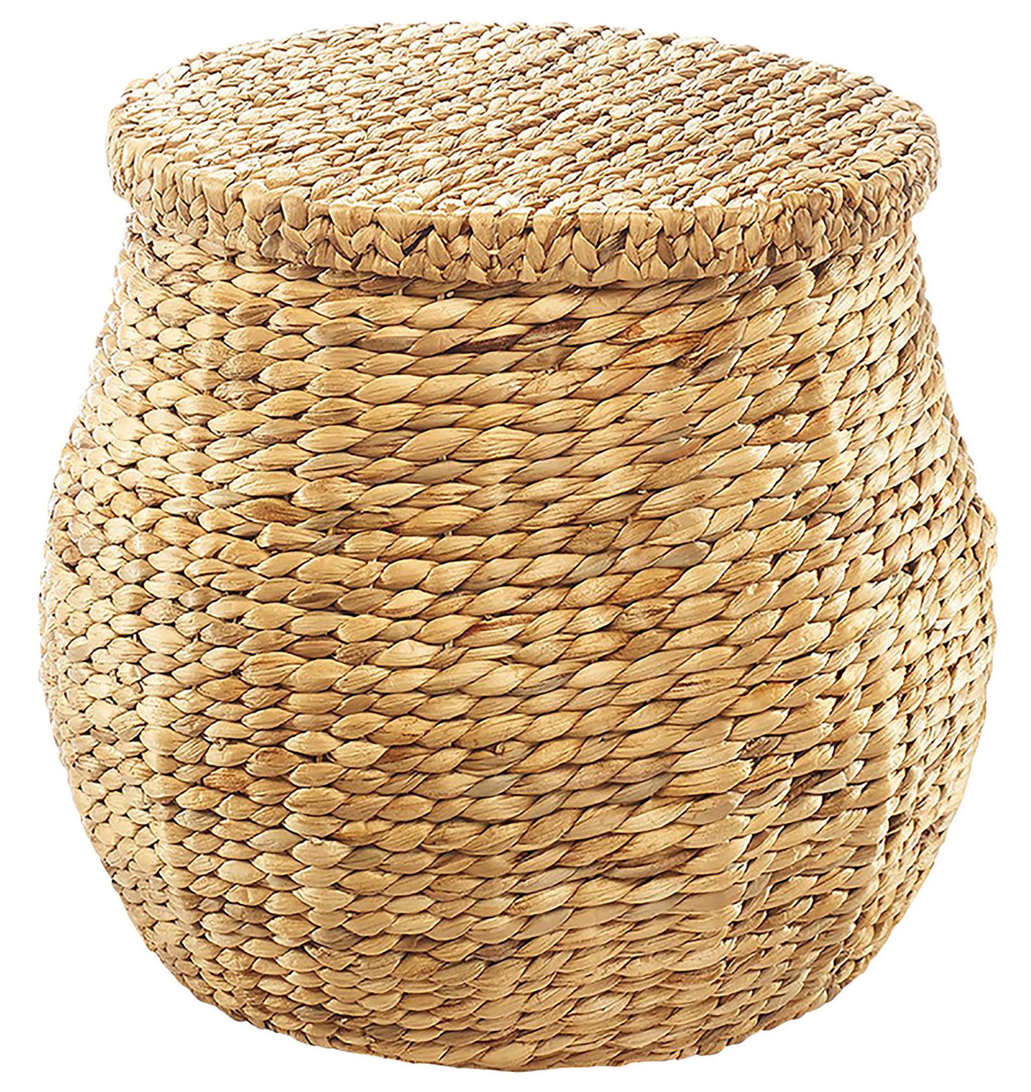 locker Wäschekorb Wäschekorb aus Wasserhyazinthe groß (1 St)