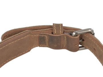 Greenburry Hunde-Halsband "Vintage" Leder antikbraun, Rindleder, Halsband Hunde, 41-48cm, doppellagig, innen umgeschlagende Kante
