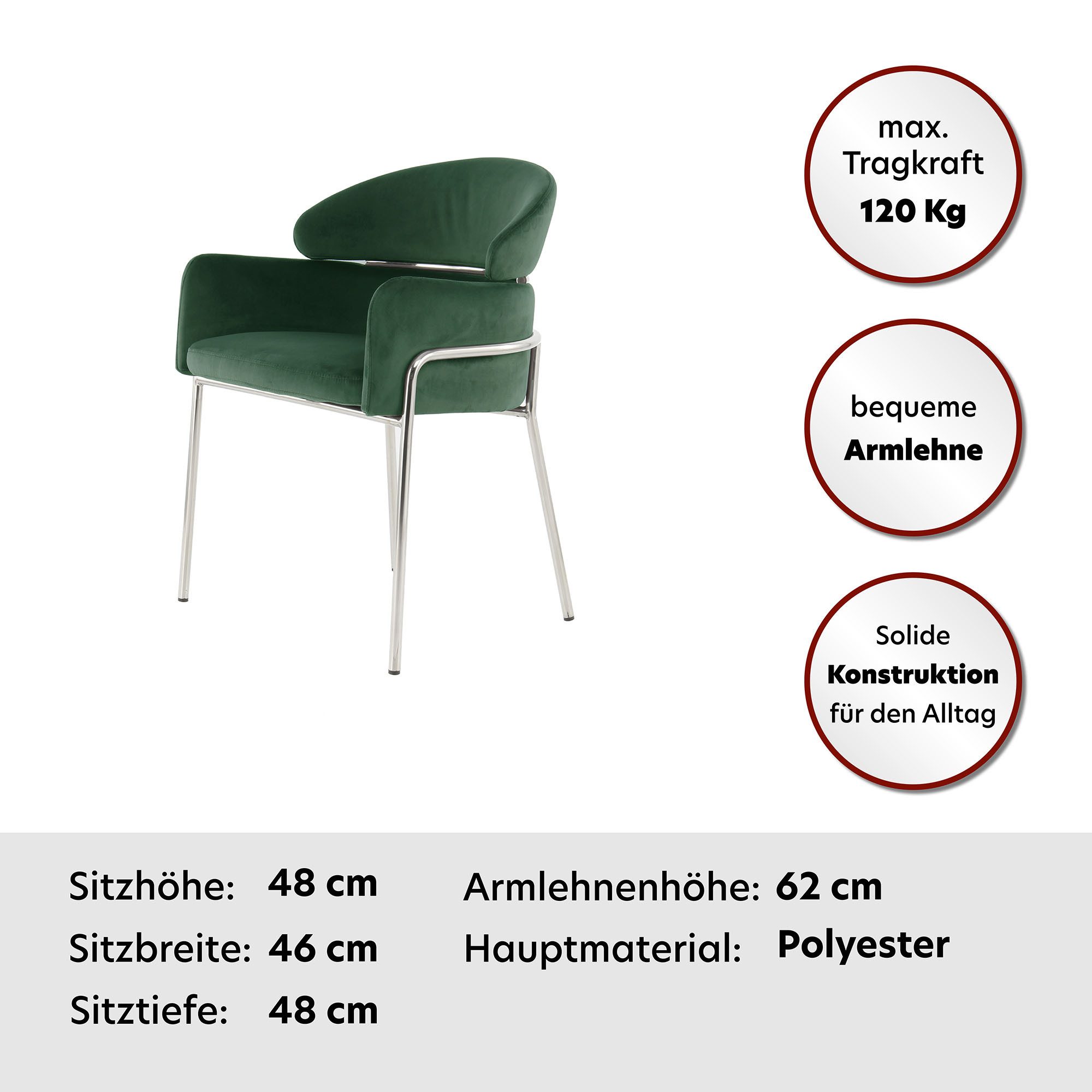 Kayoom Polsterstuhl Stuhl Corey 125, komfortabler Stuhl,angesagter Retro-Look (1 St), samtweicher Bezug, pflegeleicht, sehr gemütlich, angesagter Retro-Look