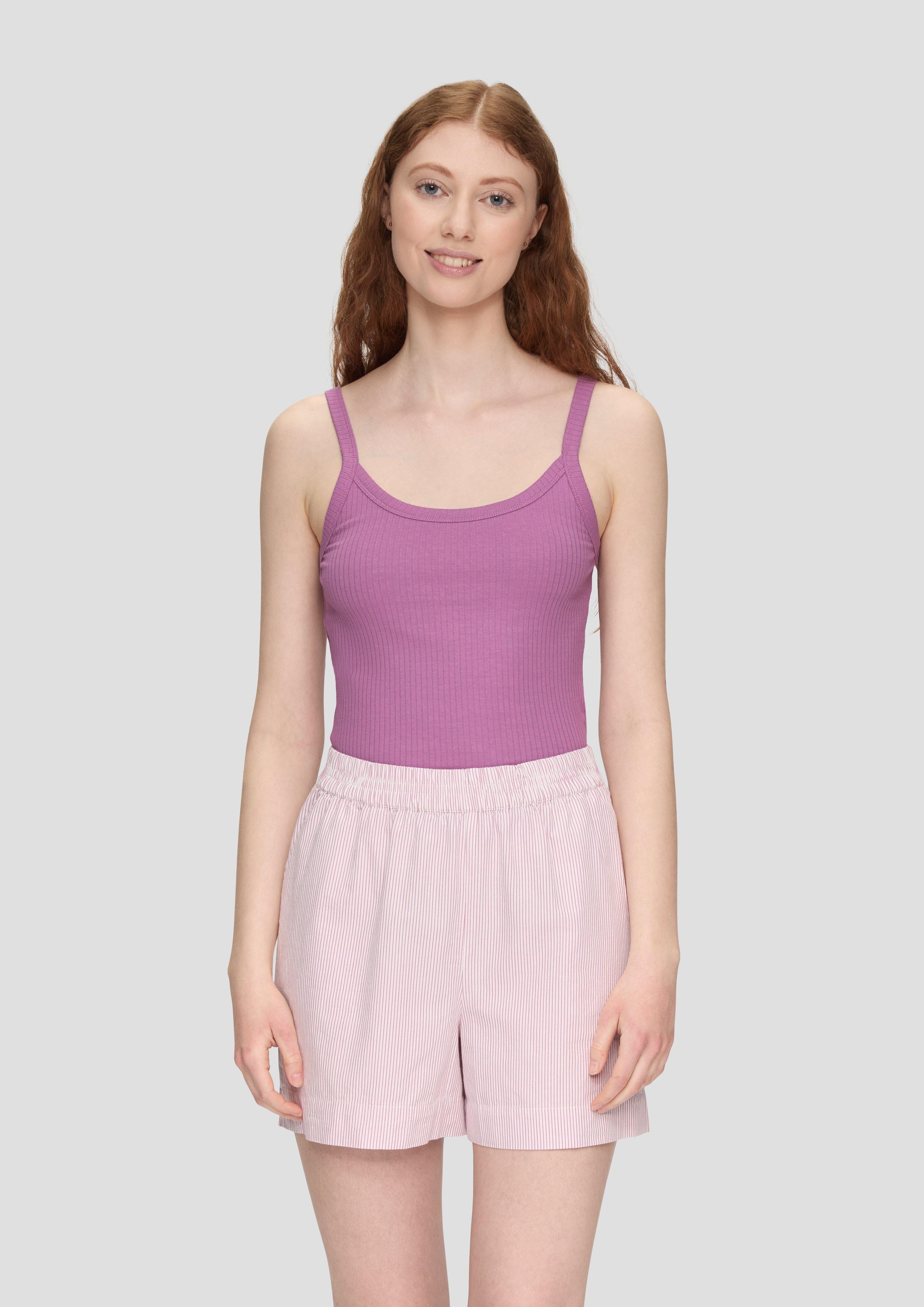 QS Shirttop Ärmelloses Top mit Rippstruktur günstig online kaufen
