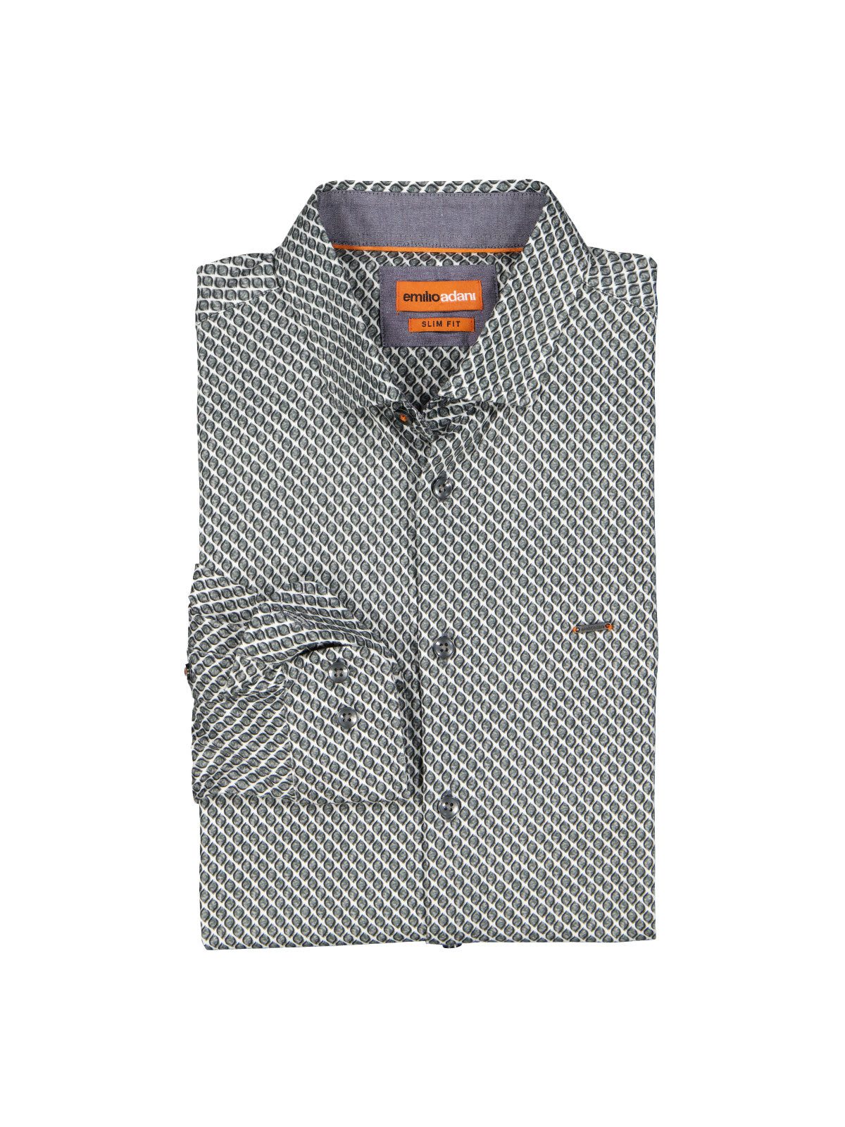 emilio adani Langarmhemd emilio adani Herren Langarm-Hemd slim fit, Anthrazit