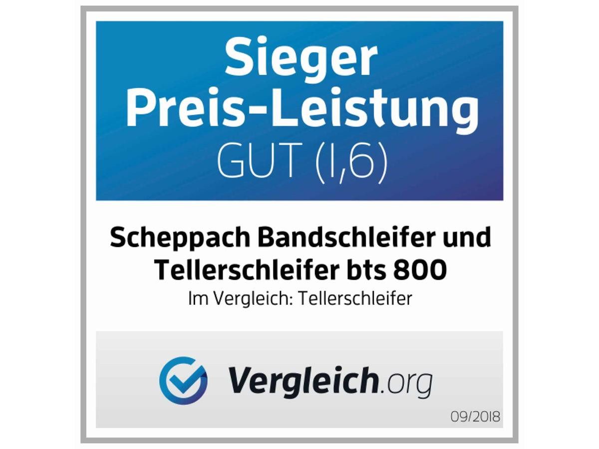 Scheppach Tellerschleifmaschine BTS800, max. 2850 U/min, 450 m/min, (1 tlg), 150 mm Schleifteller 370 W