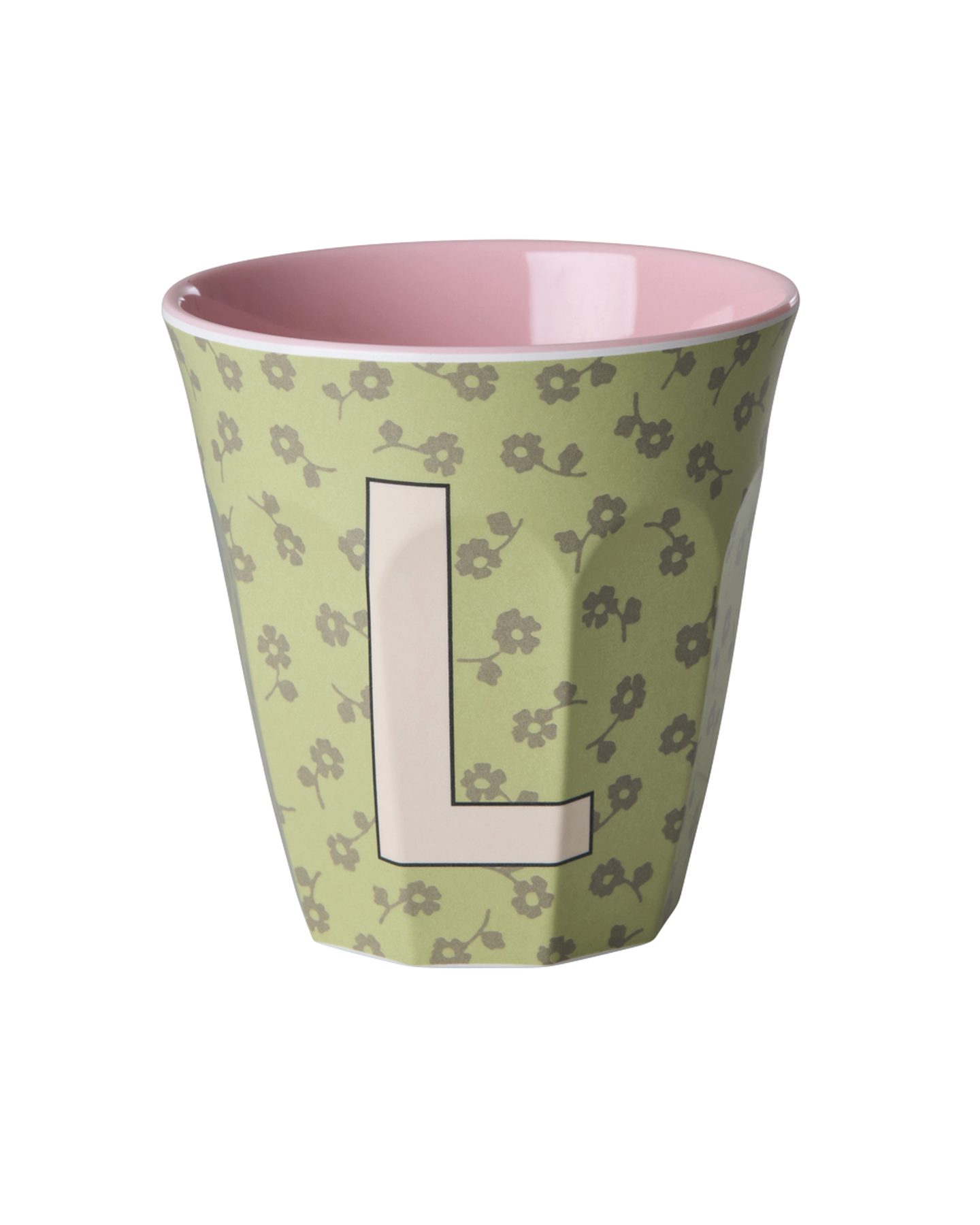 rice Becher Rice Buchstabenbecher – Melamin Tassen A–Z mit Blumen-Design, BPA-frei, 1-tlg., Melamin