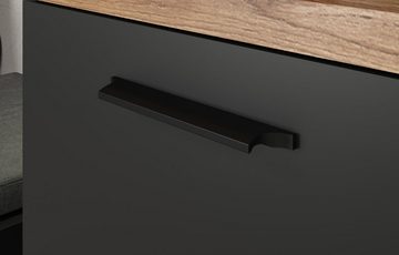 Furn.Design Garderobenschrank Synnax (Garderobe mit Spiegel in grau und Eiche, 65 x 198 cm) mit Soft-Close-Funktion