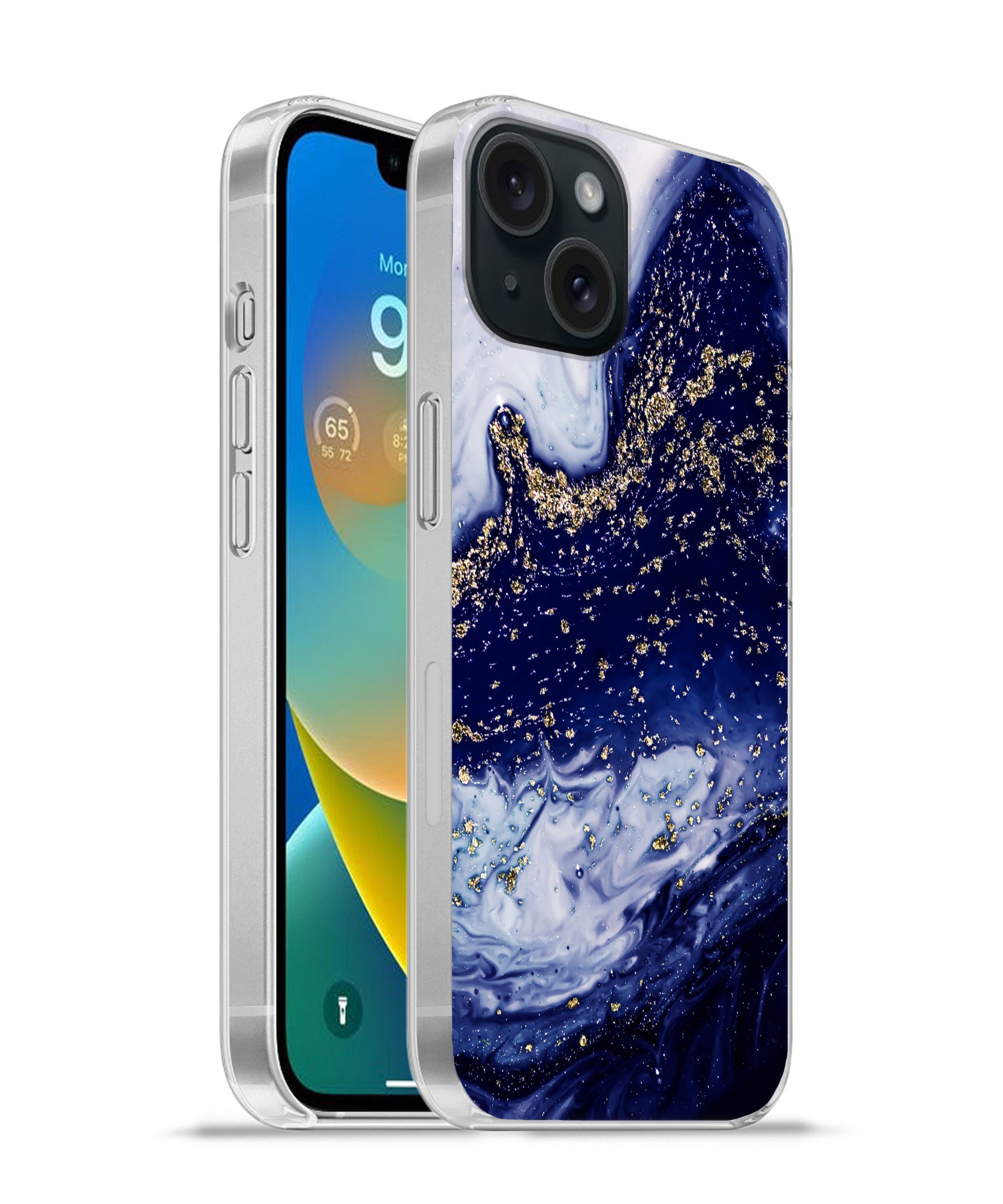 MuchoWow Handyhülle für Apple iPhone 15 Marmor - Gold - Natursteine, Smartphone-Bumper, Print, Handy Schutzhülle Dünn