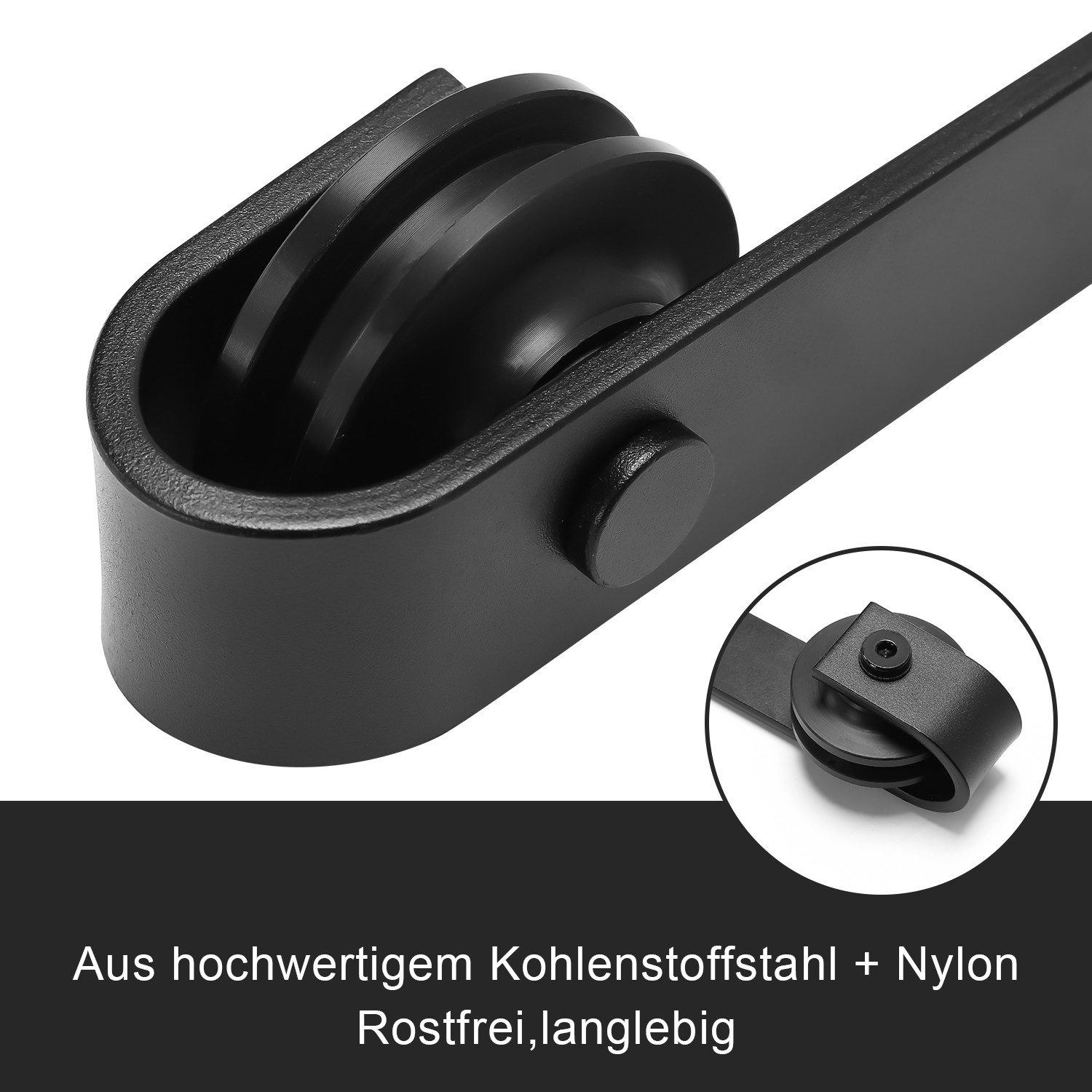 Clanmacy Schiebetür Schiebetür 152 cm Schiebetürsystem Laufschiene Schiebetürbeschlag Set – Bild 3 von 5