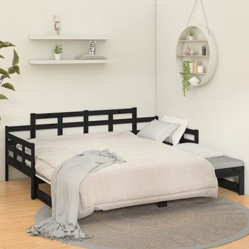 vidaXL Bett Tagesbett Ausziehbar Schwarz Massivholz Kiefer 2x(90x190) cm