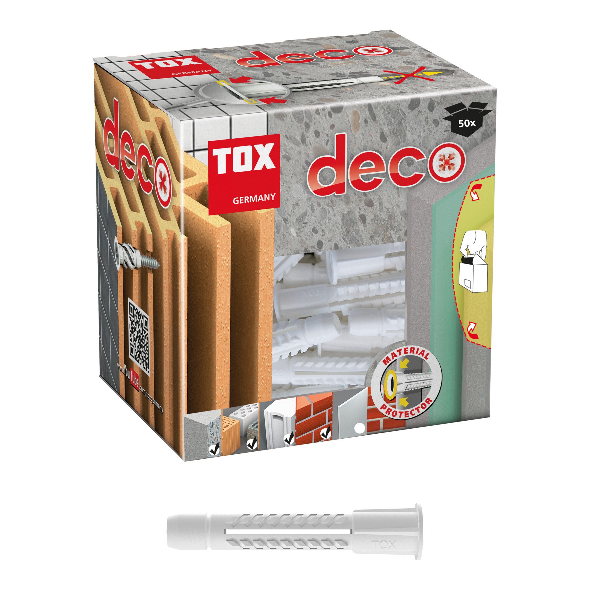 Tox Universaldübel TOX Allzweckdübel Deco 10x66 mm 50 Stk