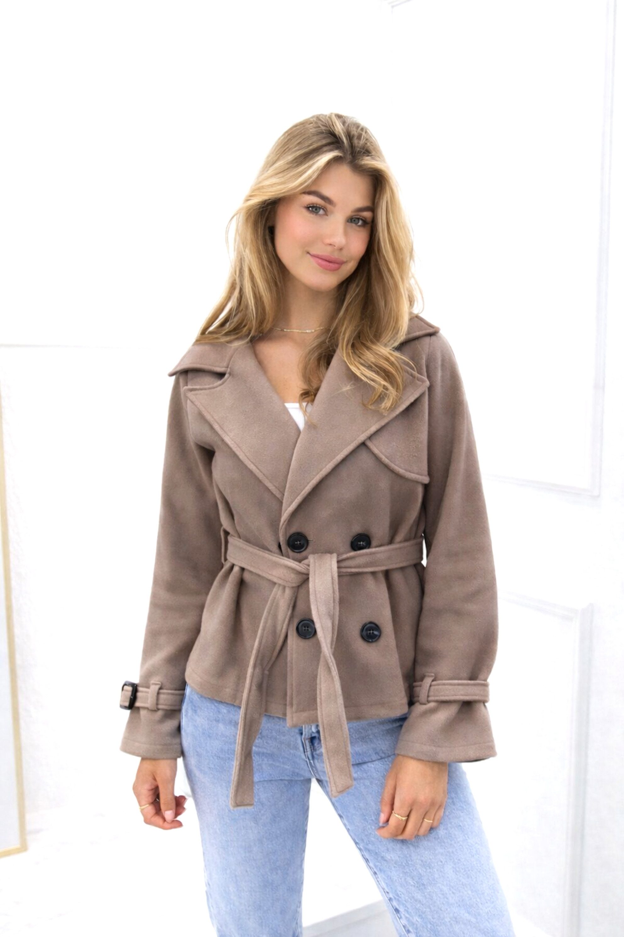 Worldclassca Trenchcoat Worldclassca Kurzer Doppelreihiger TRENCHCOAT Jacke günstig online kaufen