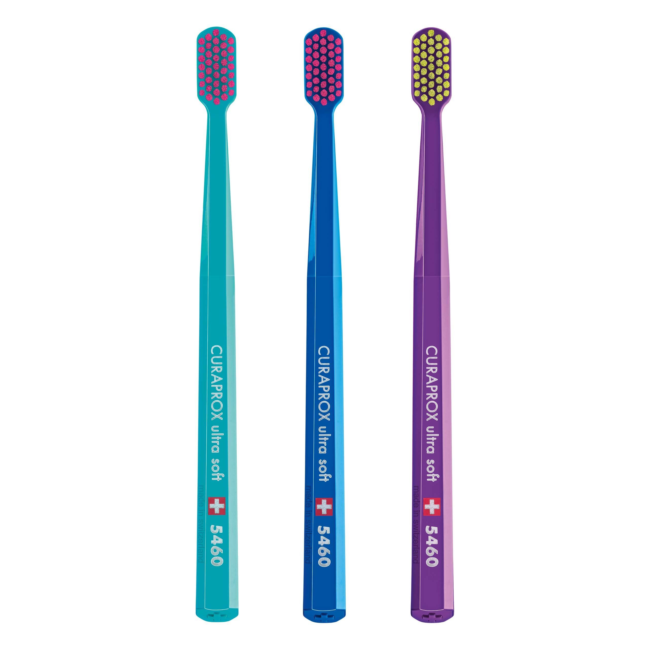 Zahnbürste Curaprox CS 5460, Handzahnbürste, ultrasoft, 3 Stück, farbig