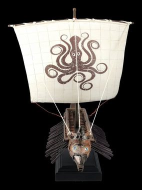 Figuren Shop GmbH Dekoobjekt Griechische Trireme mit Kraken Segel - Veronese - Mythologie Dekoration Schiff