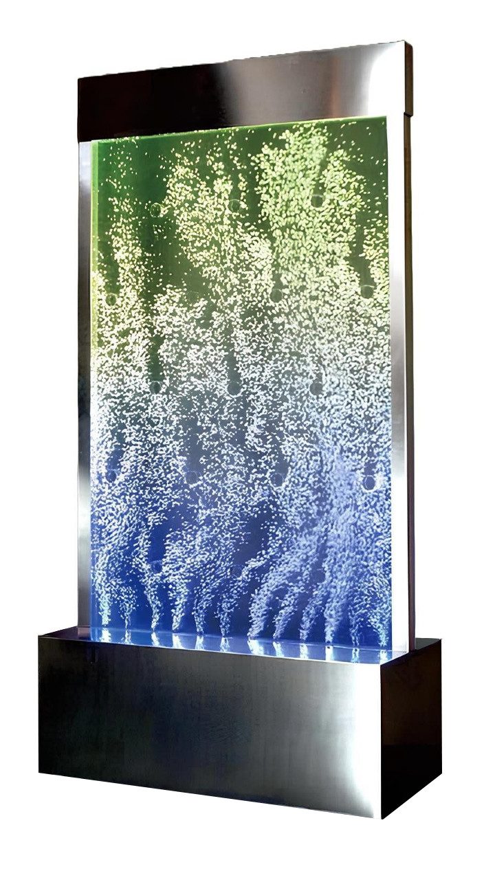 Xlmoebel Zimmerbrunnen Neuartige Wasserwand Raumteiler Säule mit LED-Beleuchtung - 80x160 cm, (LED-Wasserfall), Hergestellt in Europa