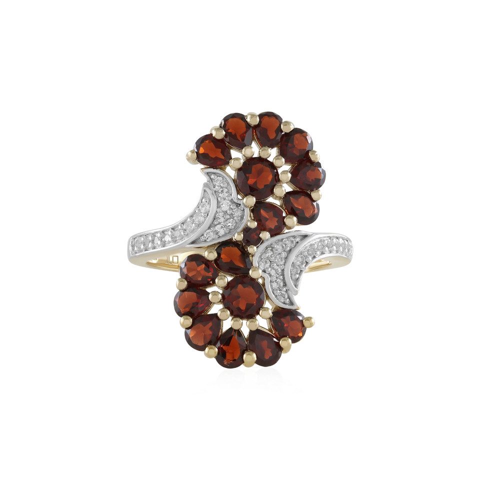 Cavill Silberring Mosambik-Granat Goldplattierter Silberring (1-tlg) günstig online kaufen