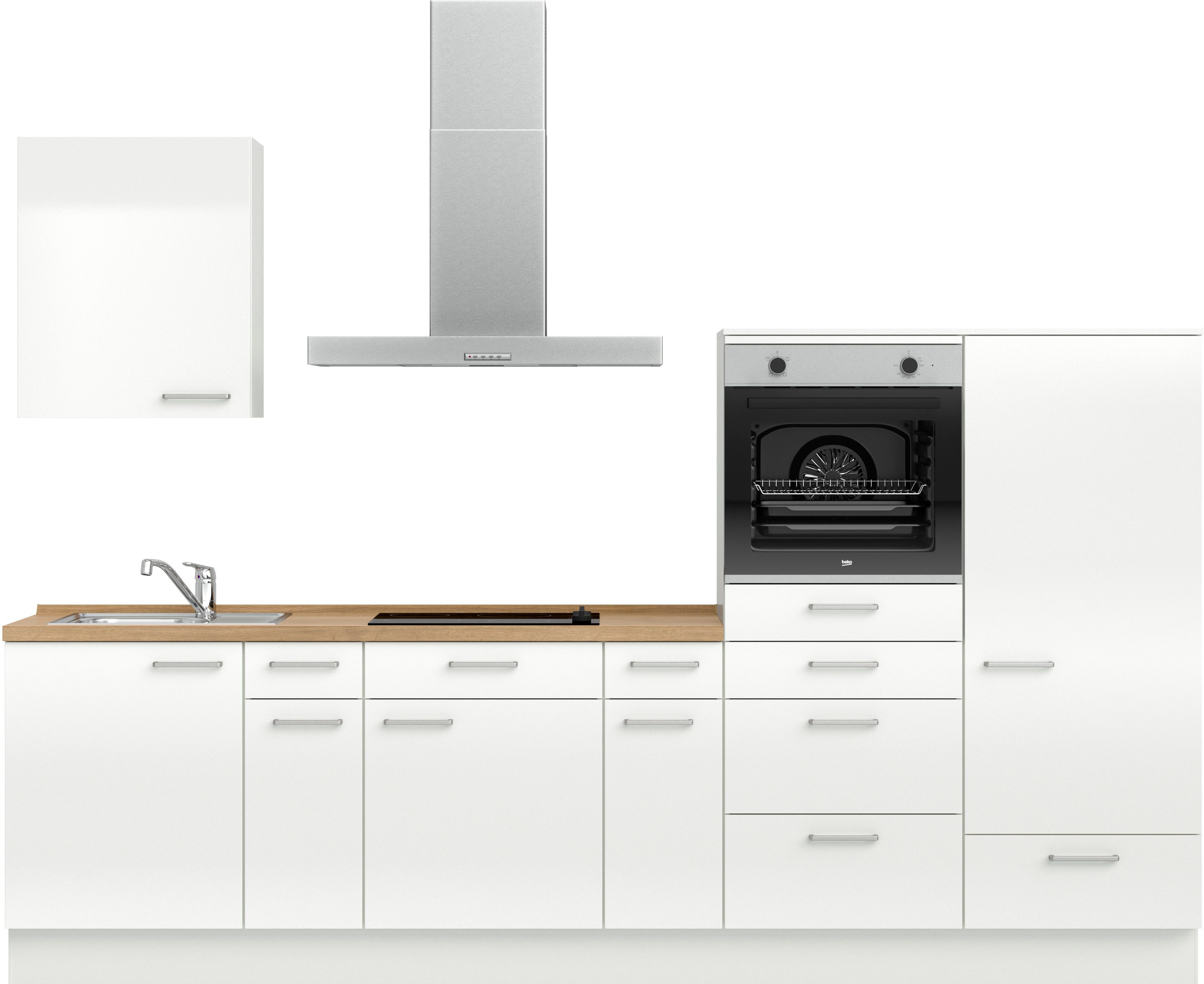 nobilia® Küchenzeile "Flash I", NEU: individuell anpassbar mit gratis Profi-Beratung, vormontiert, Breite 300 cm, Ausrichtung wählbar, wahlw. mit E-Geräten