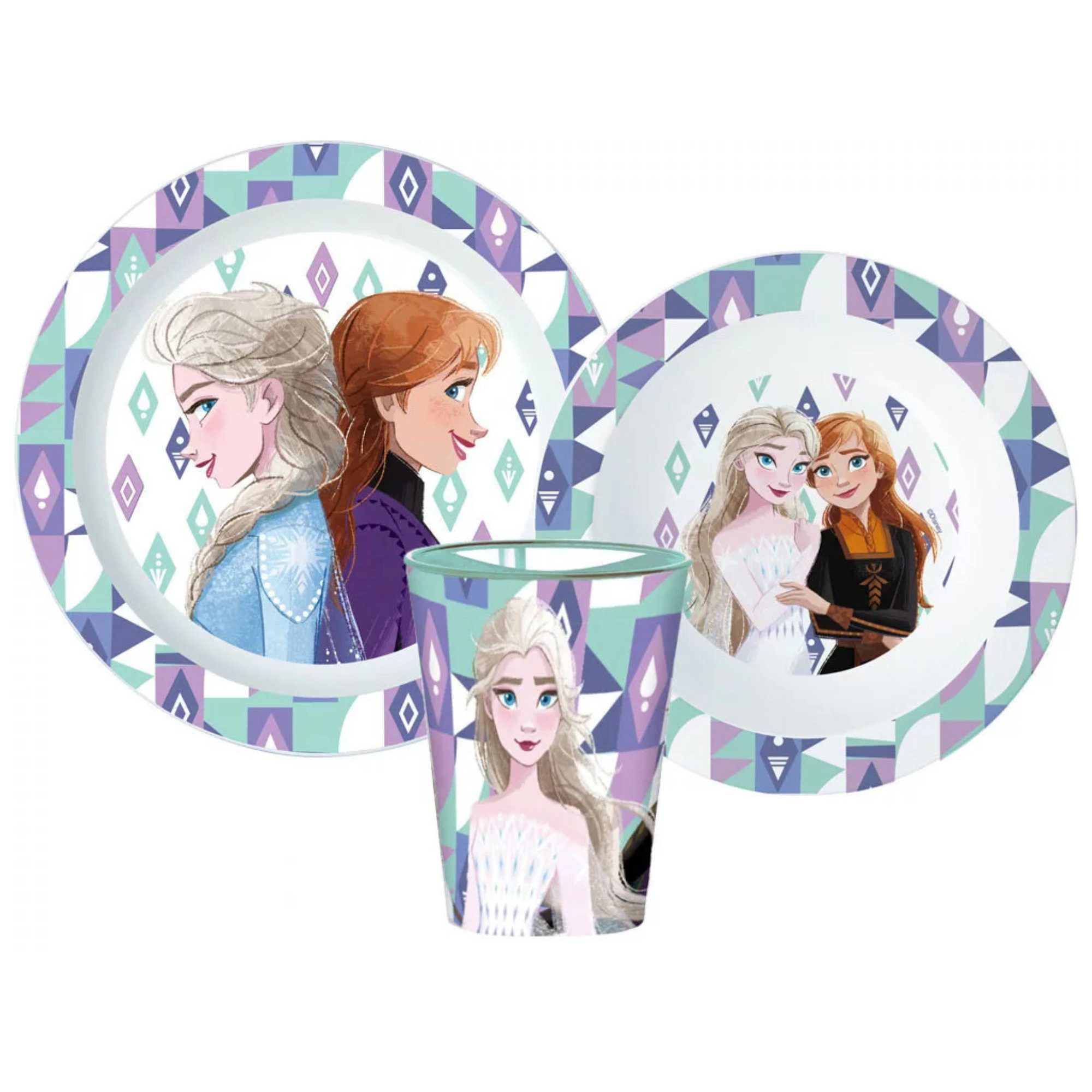 Disney Детская посуда-Set Disney Die Eiskönigin Elsa Kinder Geschirr-Set 3 teilig (3-tlg), 1 Personen, Teller, Schüssel, Кружки
