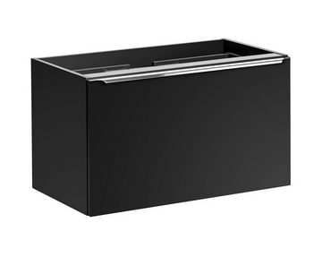 einfachgutemoebel Waschtisch-Set Badezimmer NOIRETTE 160cm Set 2-tlg, mit Aufsatzbecken, schwarz matt, (Badmöbel Set, 1-St., Waschtisch Set 2-teilig)