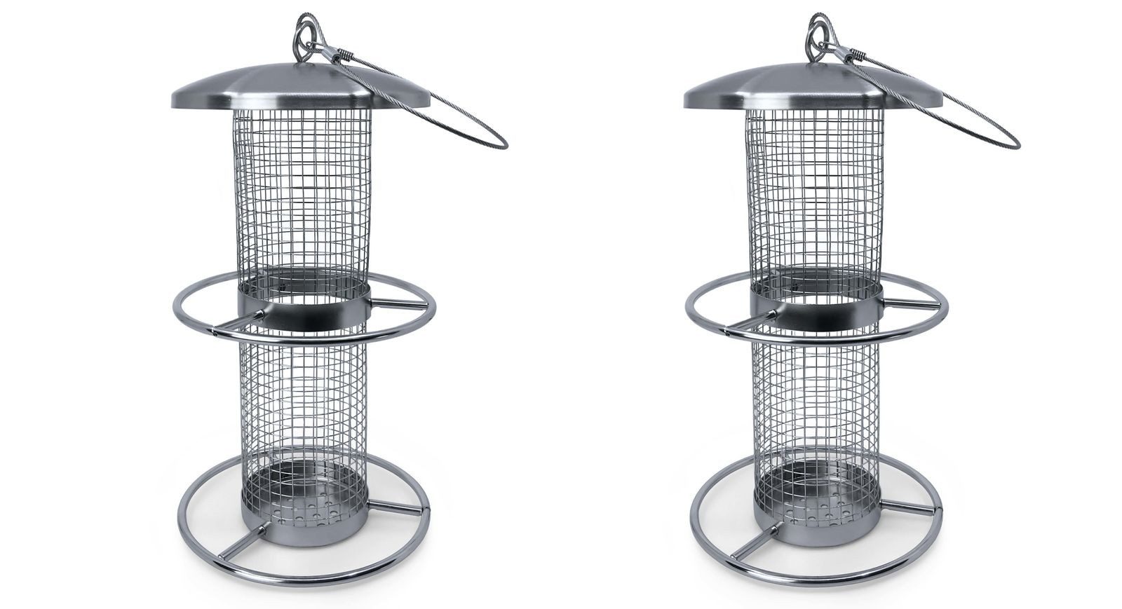 Futterspender Edelstahl Vogelfutterstation Futterspender 2er Set
