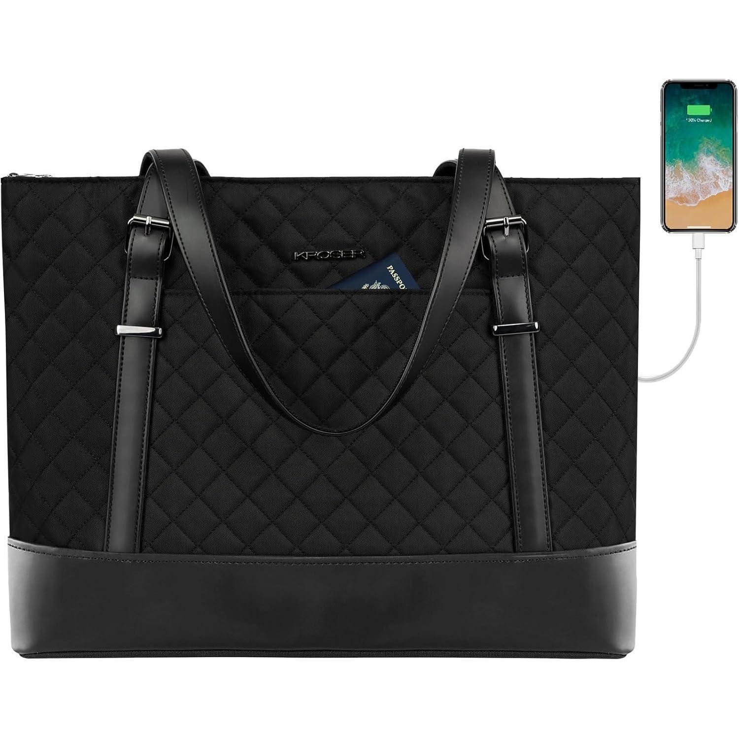 LuxusKollektion Laptoptasche Laptop Damen Handtasche Schwarz 15,6 Zoll Busi günstig online kaufen